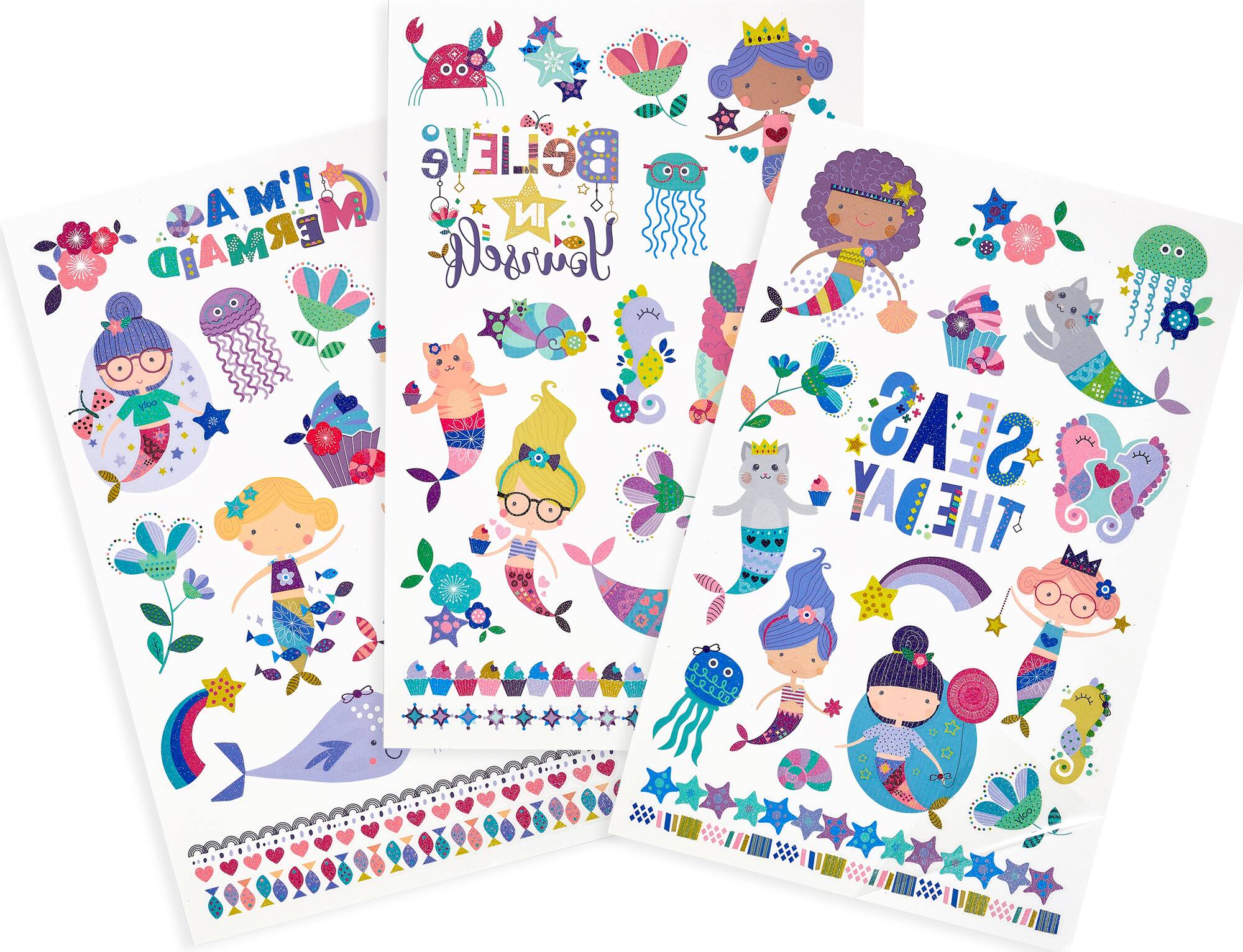 OOLY Tattoo-Palooza Mermaid Magic Temporary Glitter Tattoo Set